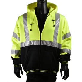 2W International Men's Class 3 Hi-Vis Zip Front Hoodie