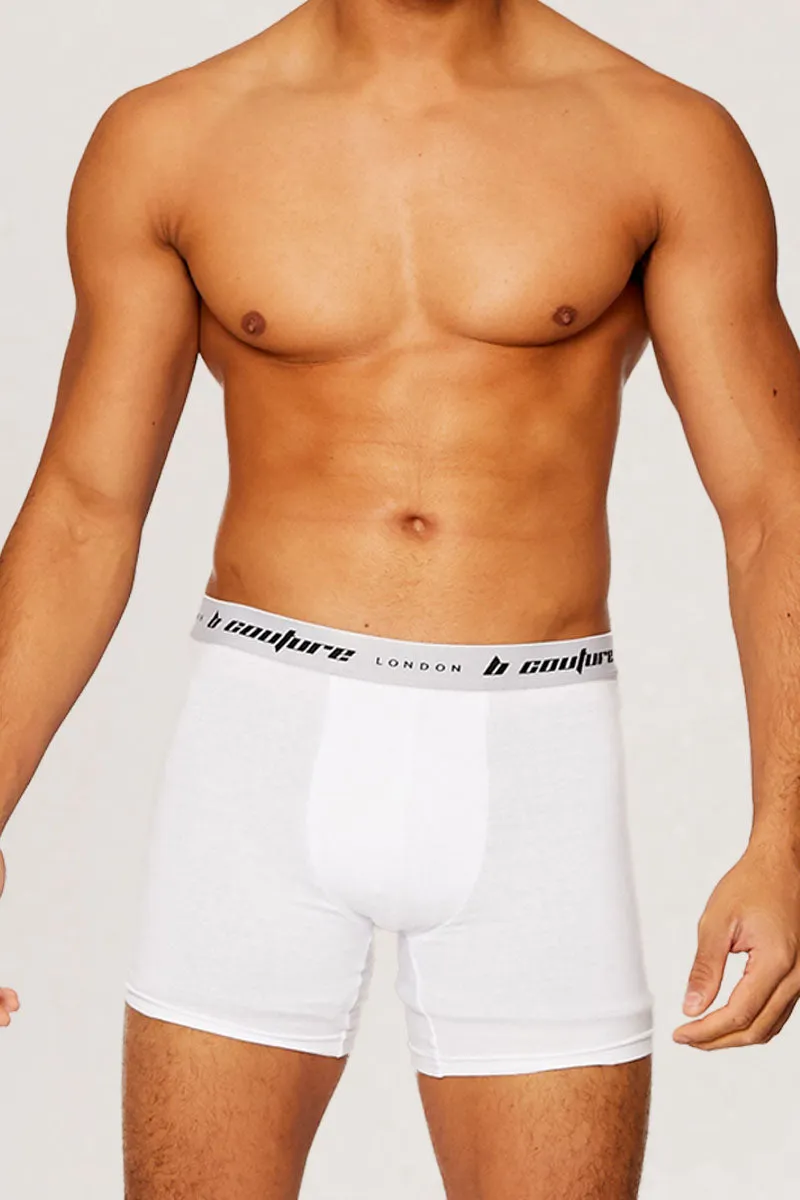 3 Pack Boxer Shorts - Black / Grey / White