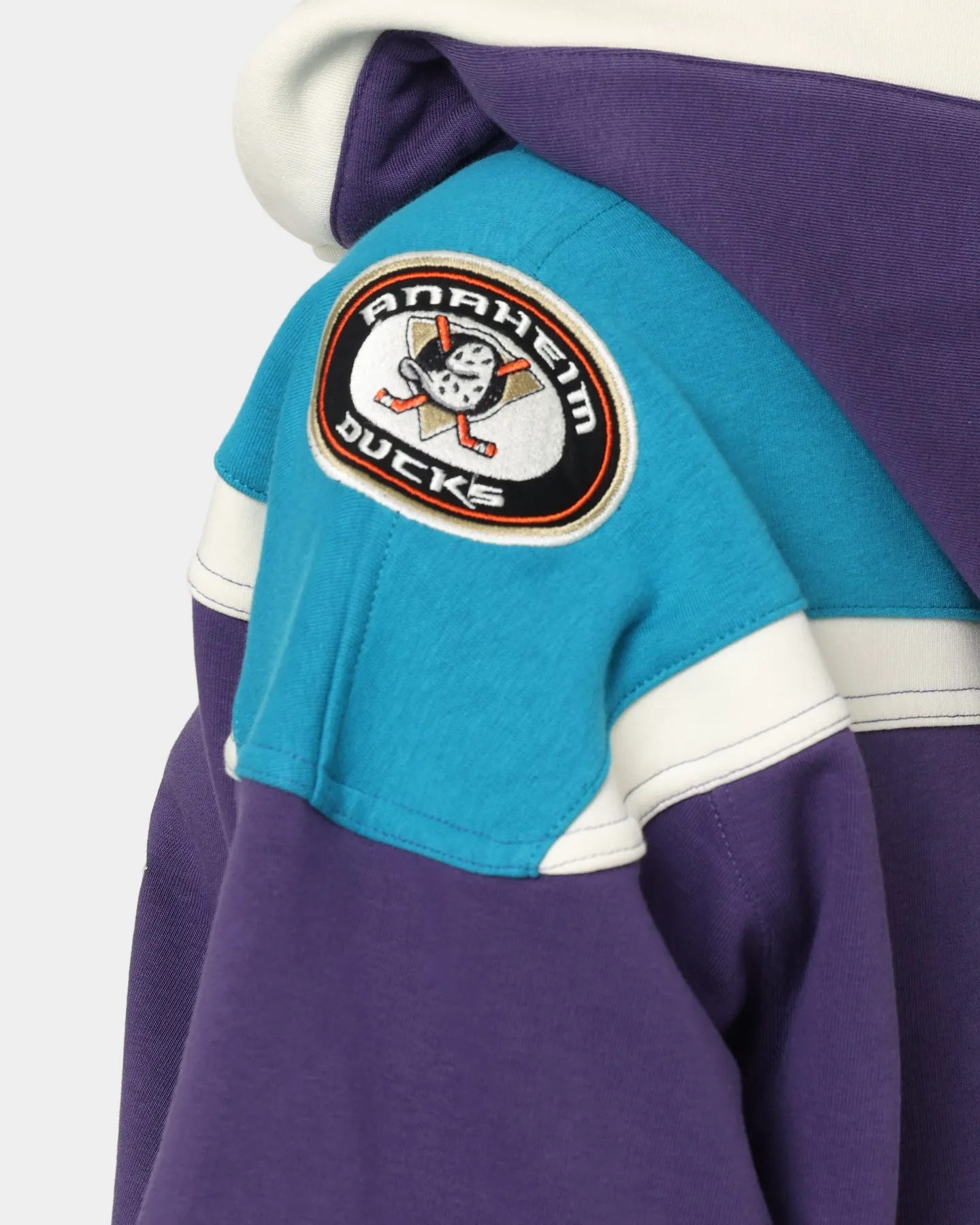 Anaheim Ducks Lacer Hoodie by 47 Brand - Purple and Sharks Teal Colorway