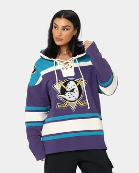 Anaheim Ducks Lacer Hoodie by 47 Brand - Purple and Sharks Teal Colorway
