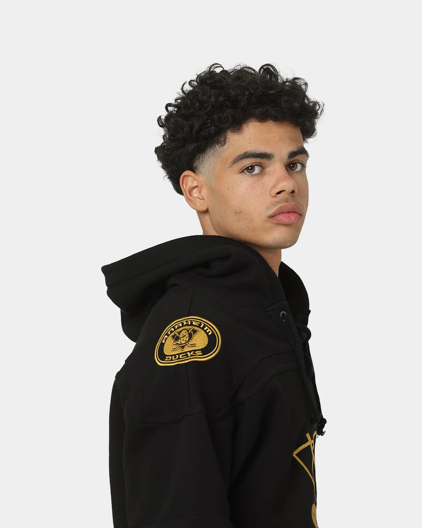 Anaheim Ducks Superior Lacer Hoodie by 47 Brand - Black and Gold Colorway