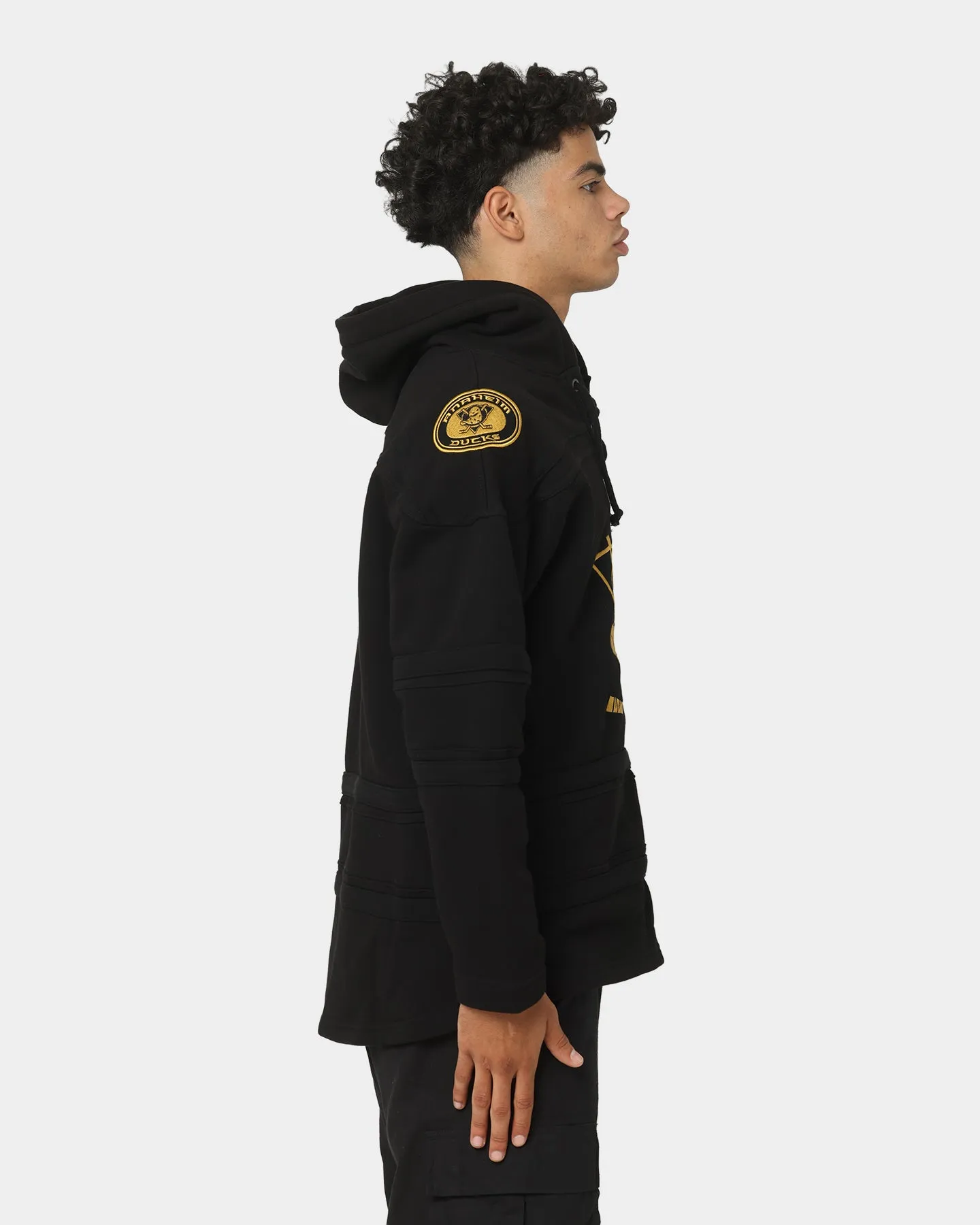 Anaheim Ducks Superior Lacer Hoodie by 47 Brand - Black and Gold Colorway