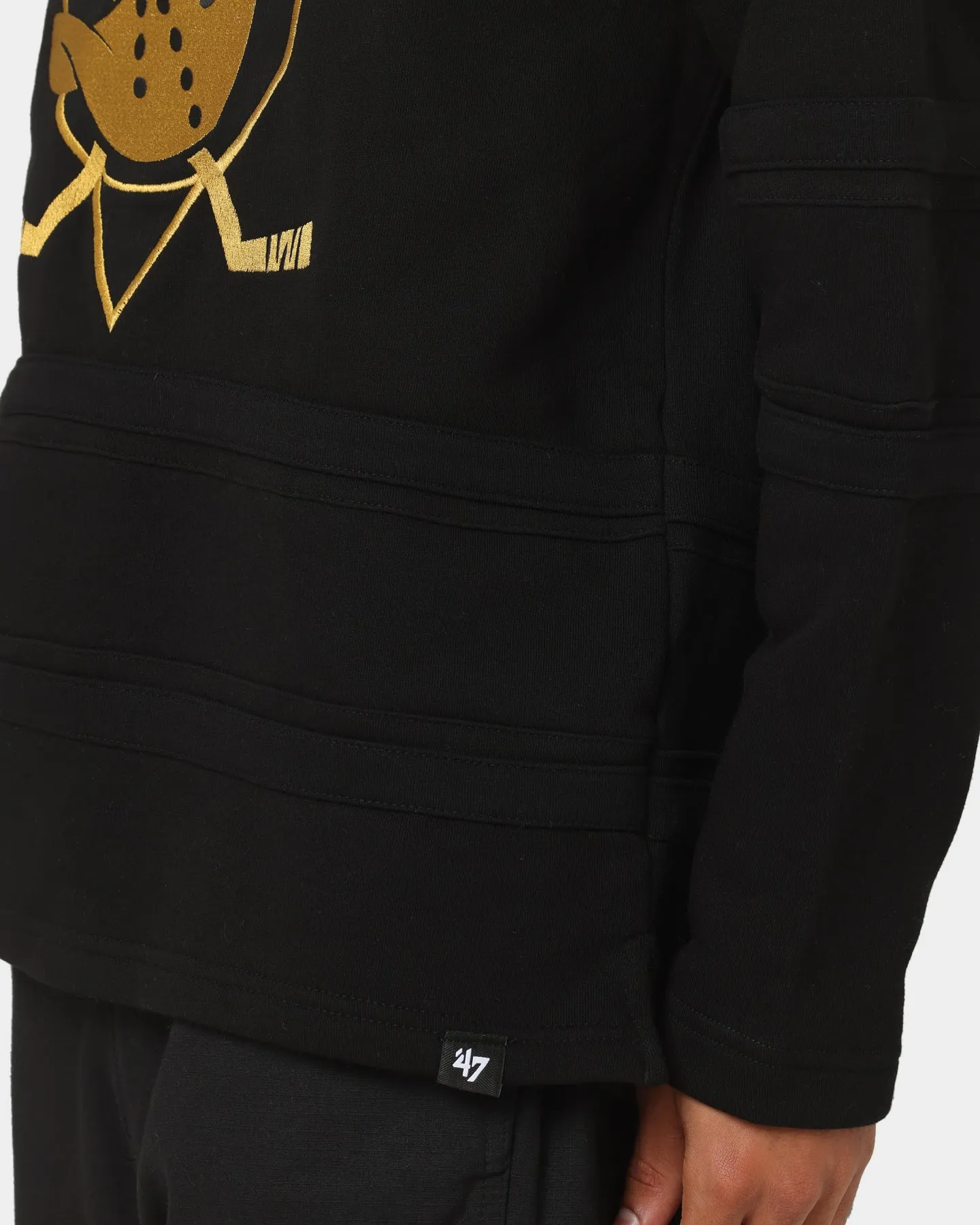 Anaheim Ducks Superior Lacer Hoodie by 47 Brand - Black and Gold Colorway