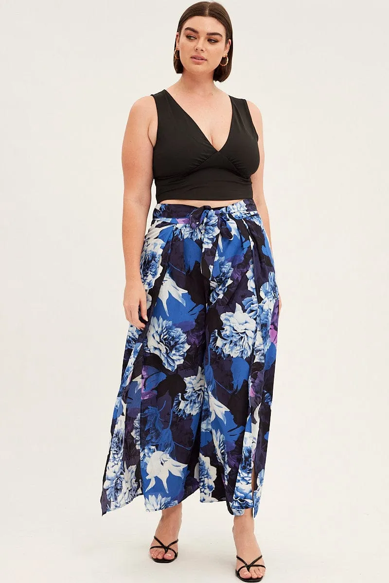 Abstract P Wide Leg Pants High Rise Front Split