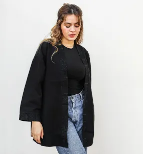 Adinkra Kimono Black