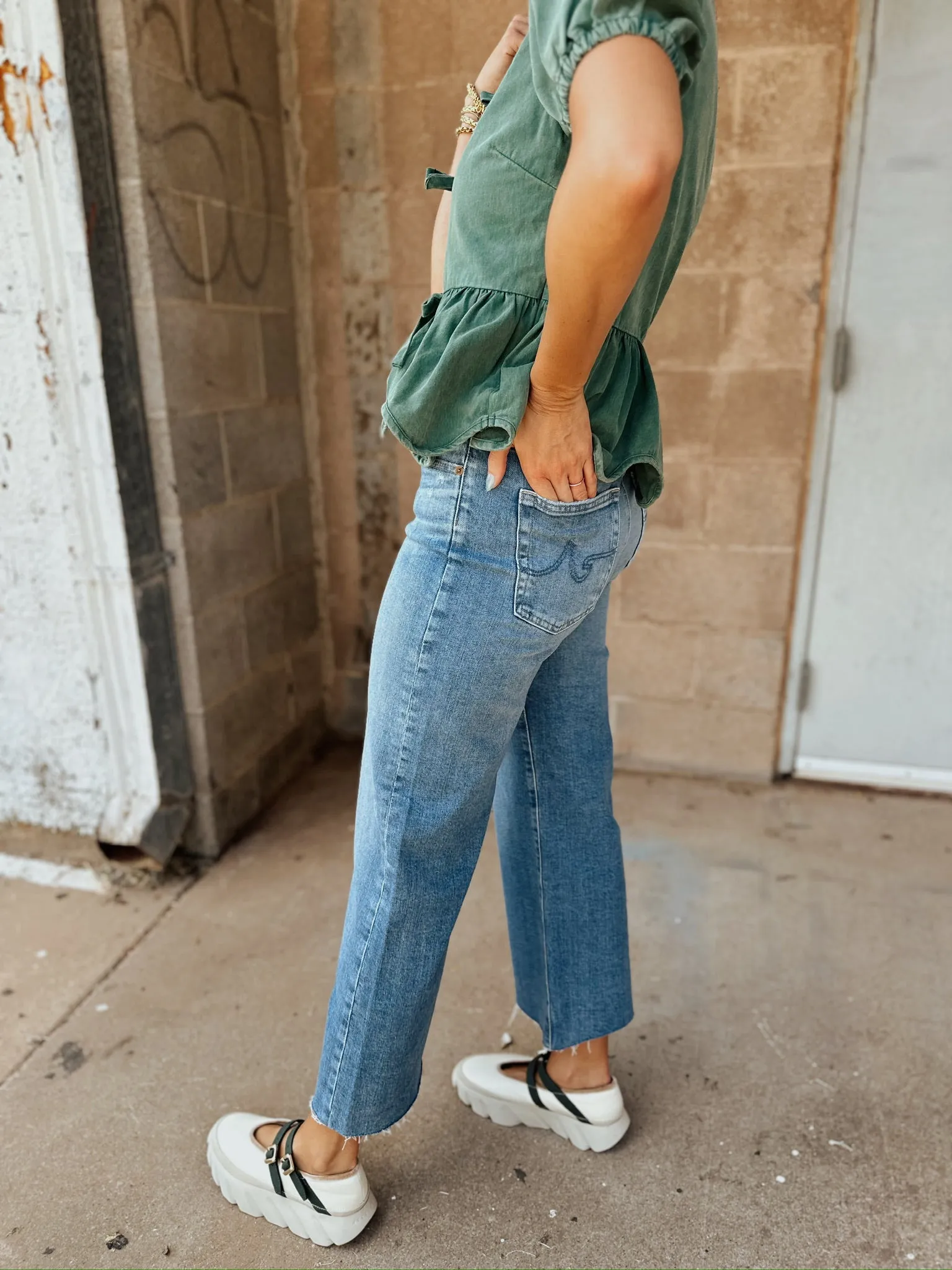 AG Jean | Saige Wide Leg Crop - 18 Years Oslo