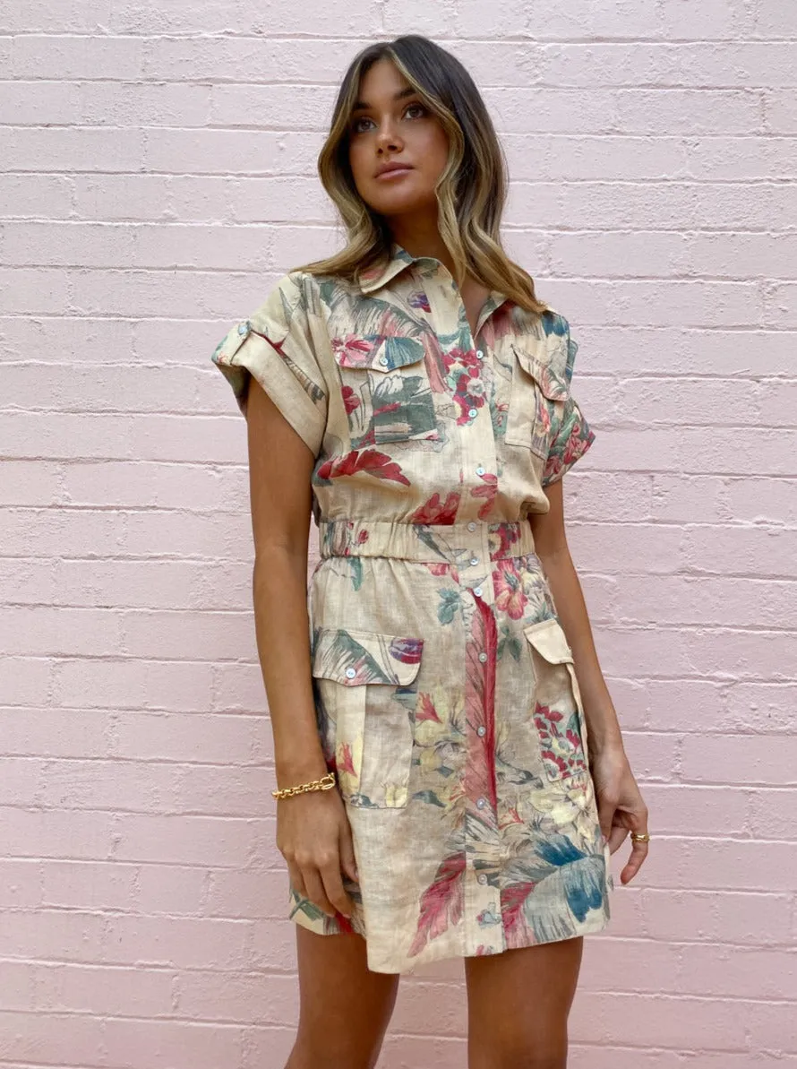 Alemais Arabella Mini Shirtdress in Fawn