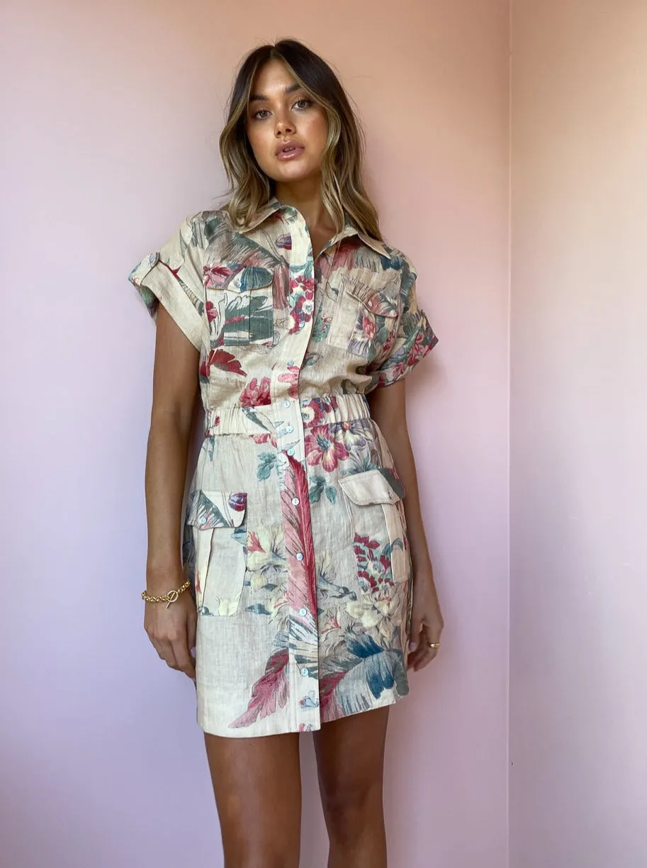 Alemais Arabella Mini Shirtdress in Fawn