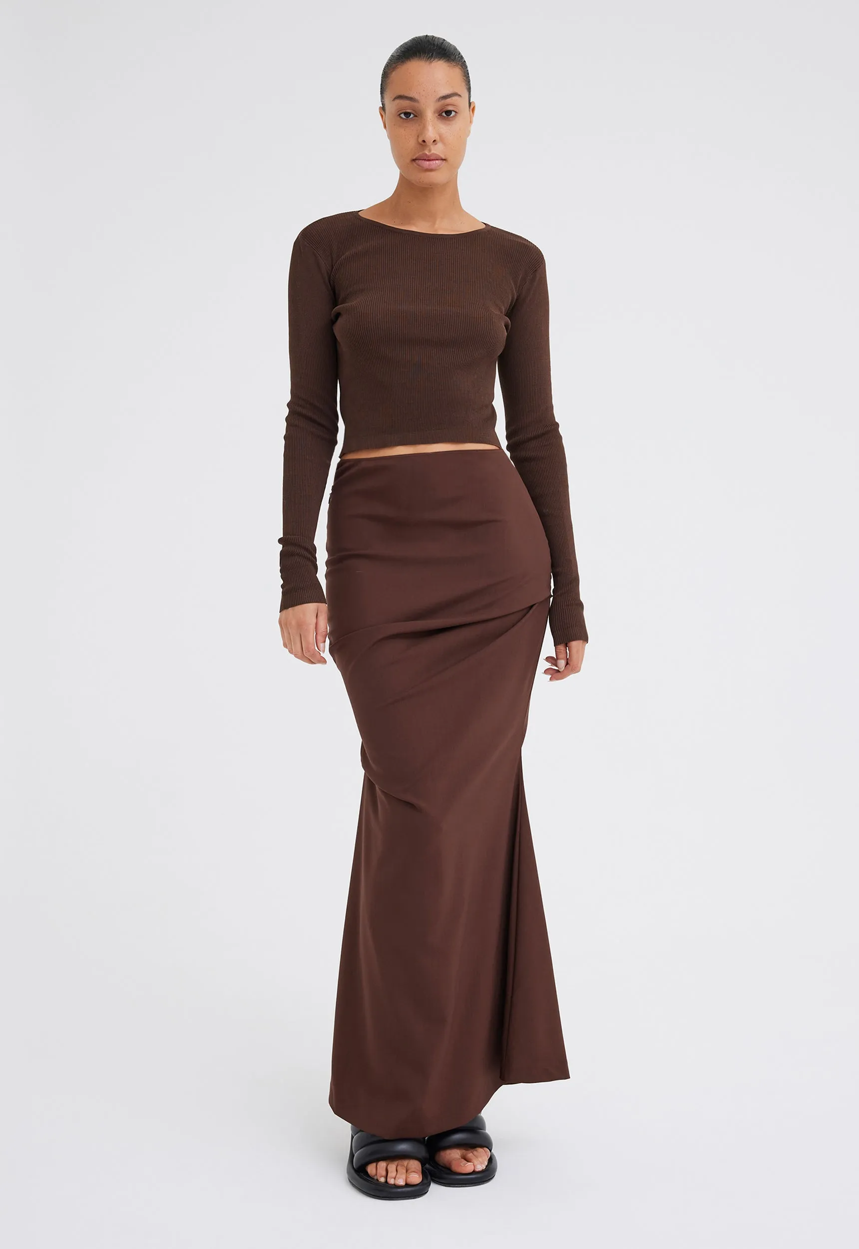 Alex Ribbed Cotton Sweater - Dark Bronzer