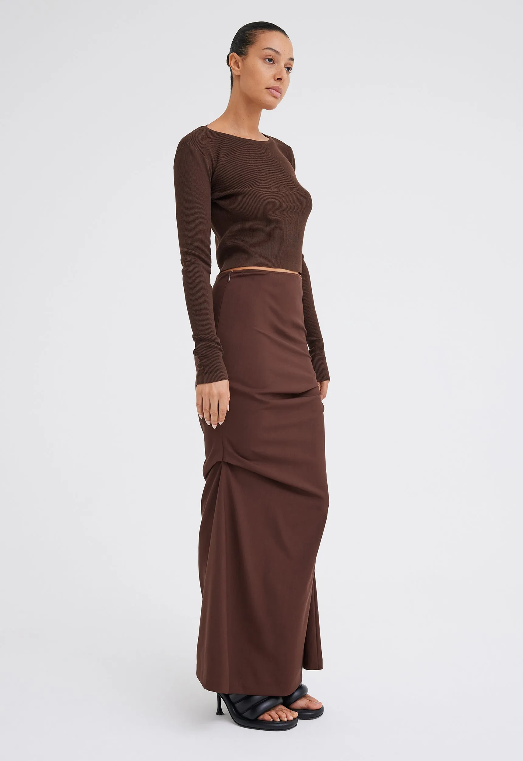 Alex Ribbed Cotton Sweater - Dark Bronzer