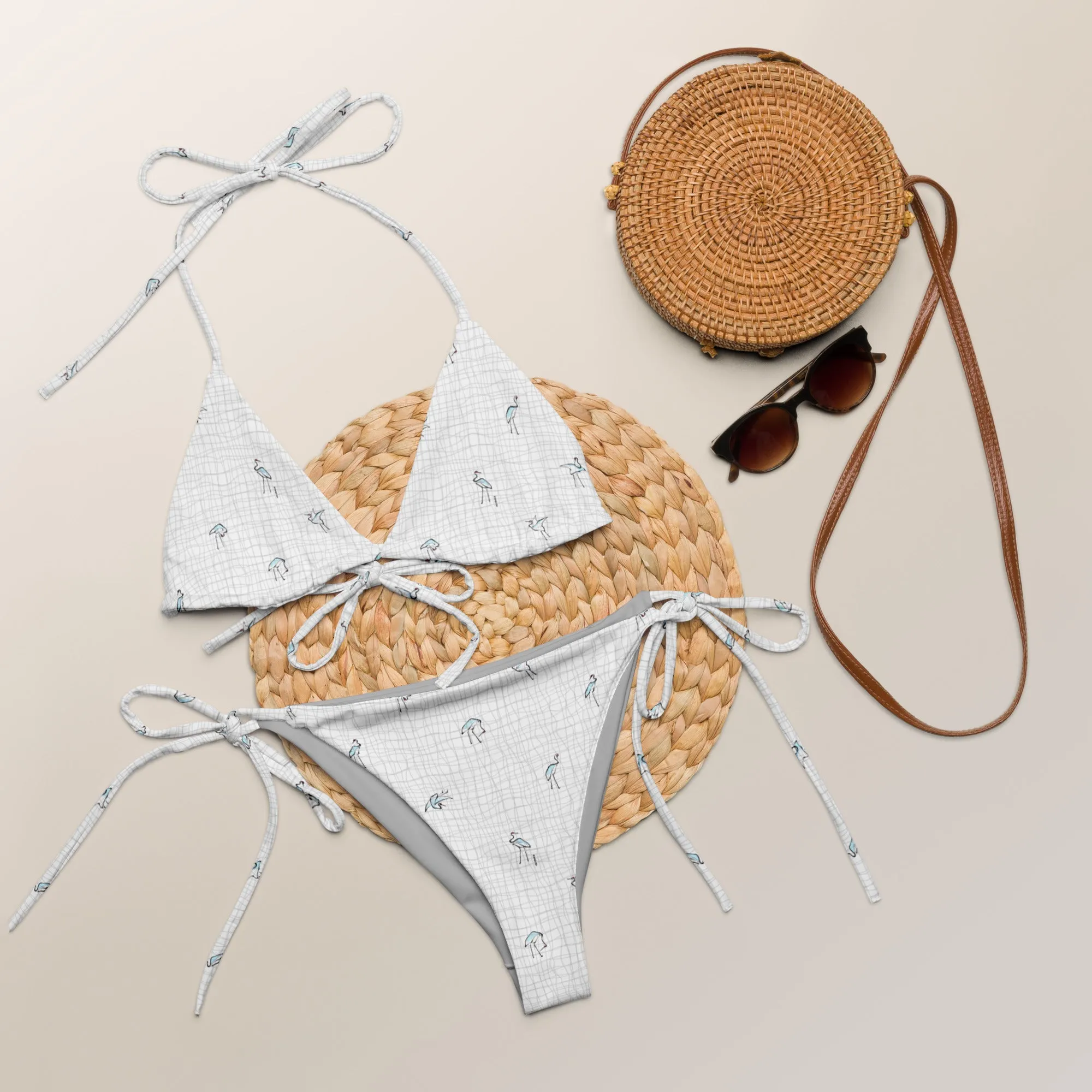 All-over print recycled string bikini