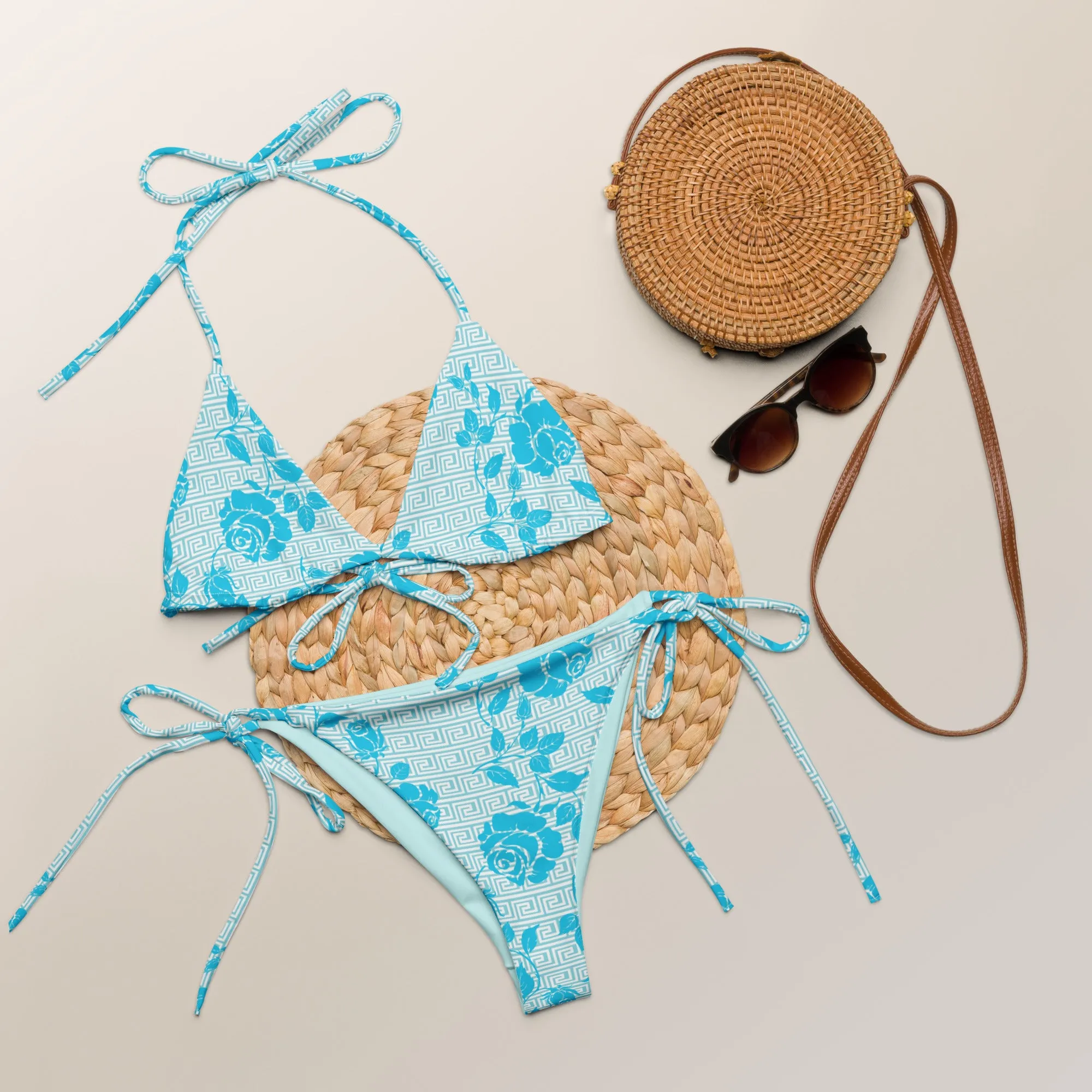 All-over print recycled string bikini