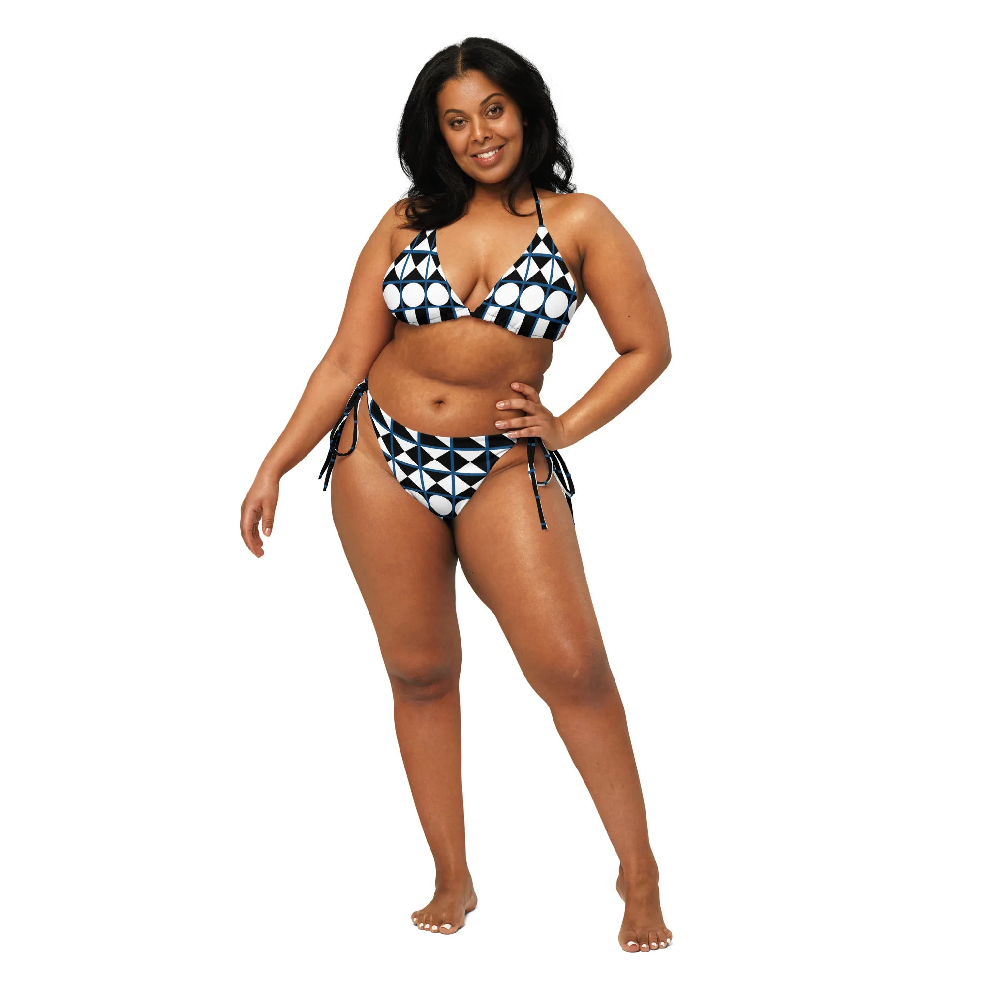 All-over print recycled string bikini