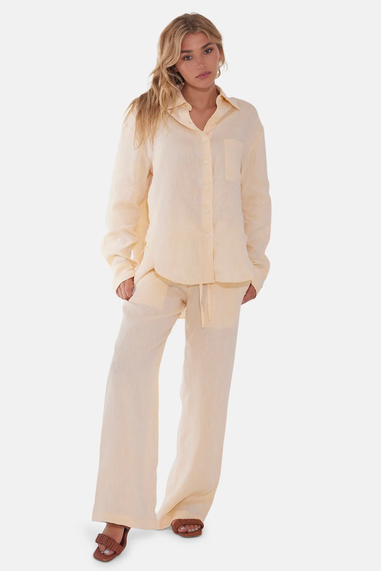 Amber Waves Linen Pant Yellow
