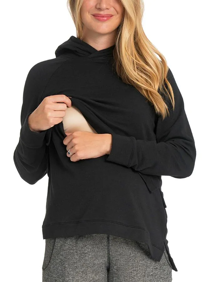 Asymmetrical Pop Up Nursing Hoodie