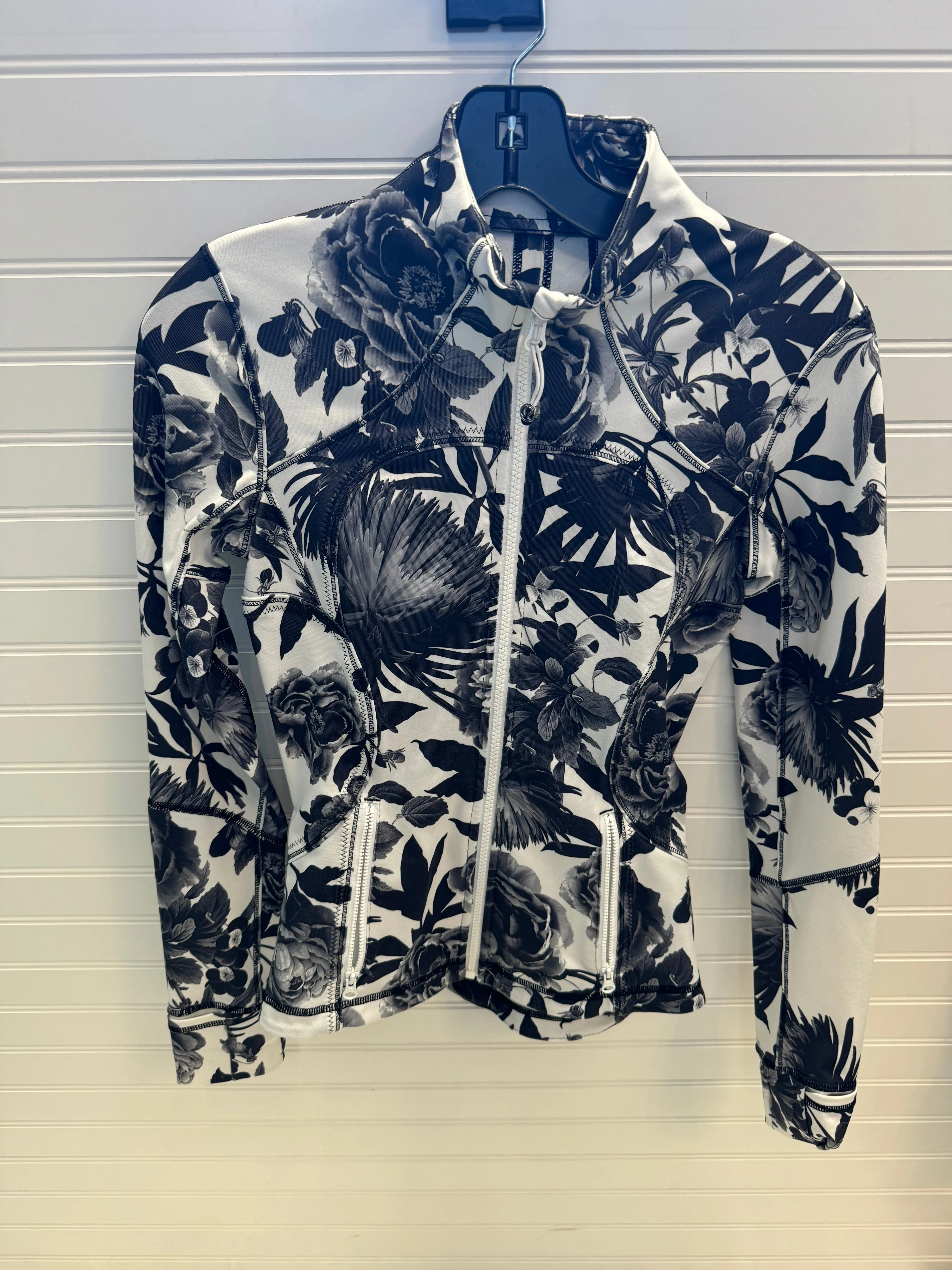 Athletic Jacket By Lululemon In Black & White, Size: 2