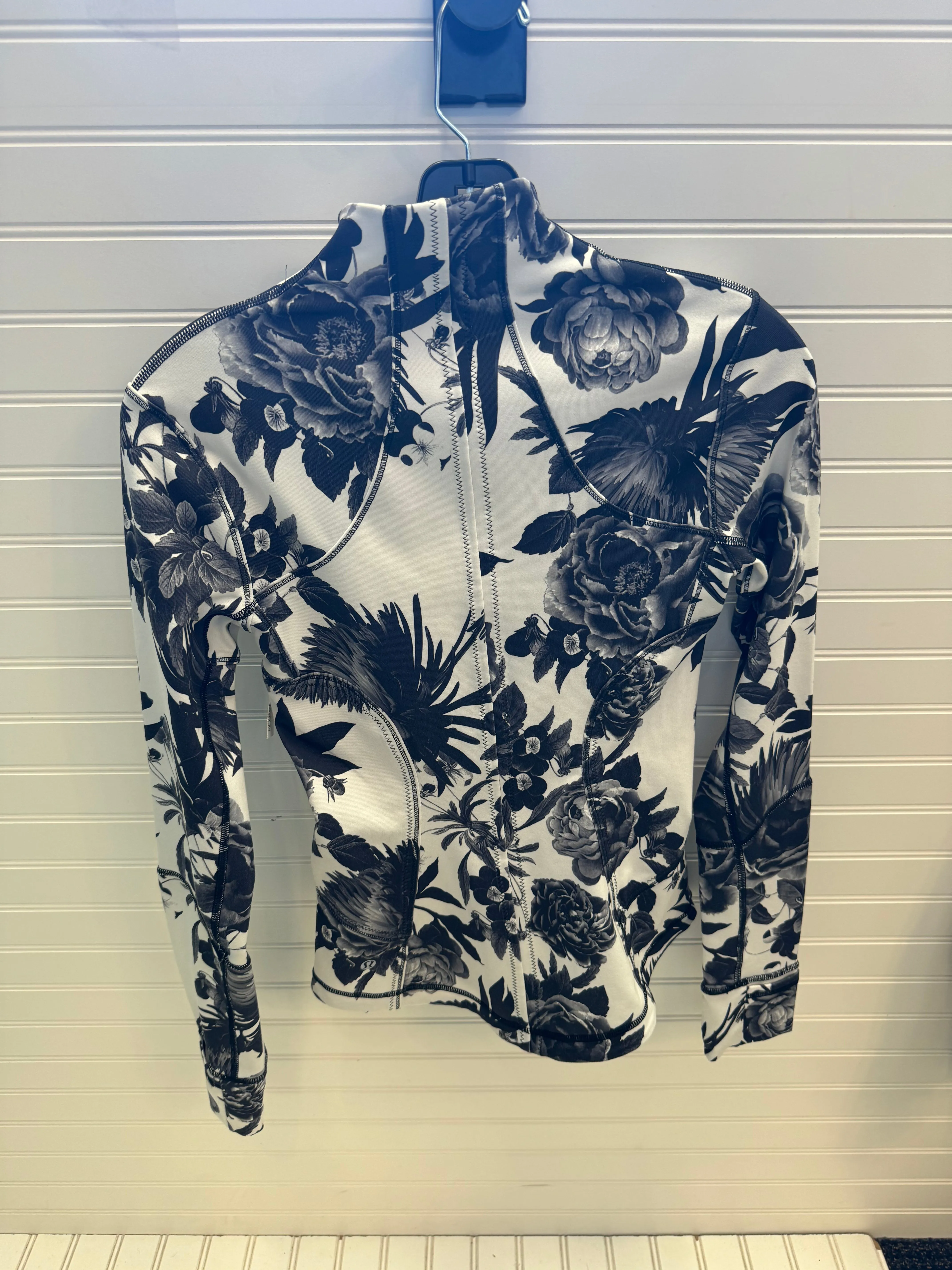 Athletic Jacket By Lululemon In Black & White, Size: 2