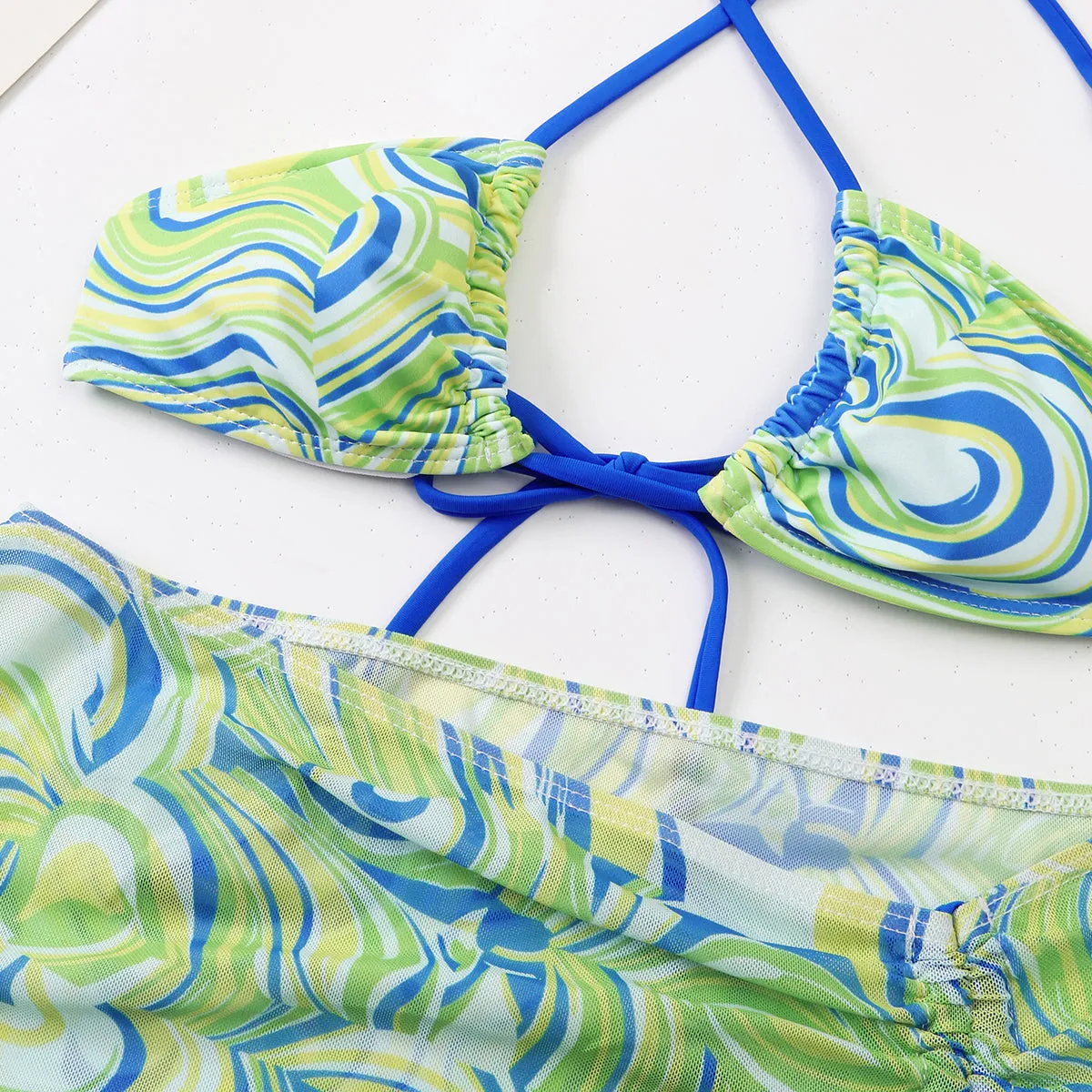 Bali Dreams 3 Piece Bikini Set With Cover Up Skirt