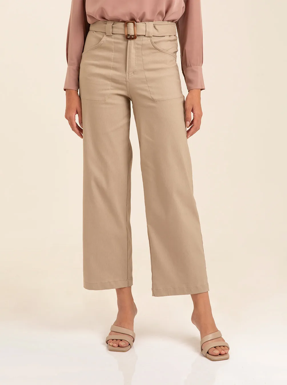 BELVIE PANTS PLAIN BEIGE