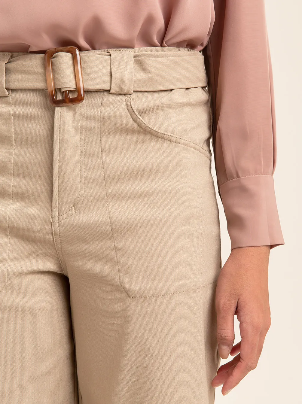 BELVIE PANTS PLAIN BEIGE