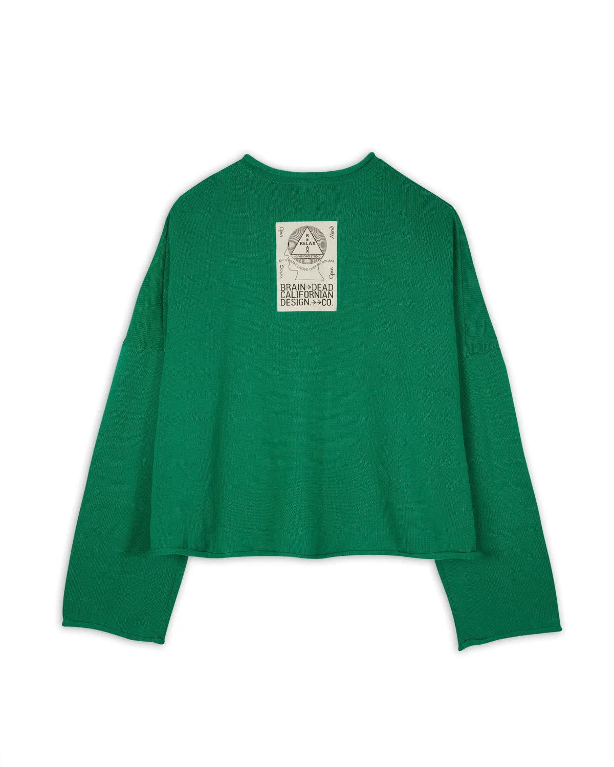 Big Bite Oversized Cropped Boxy Sweater - Green