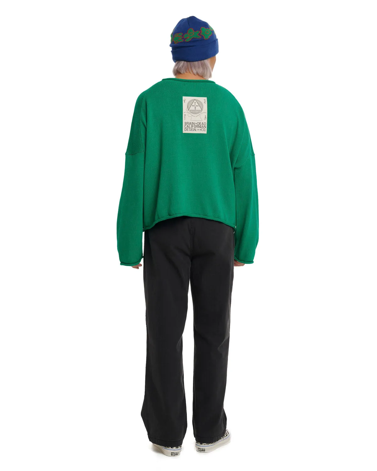 Big Bite Oversized Cropped Boxy Sweater - Green