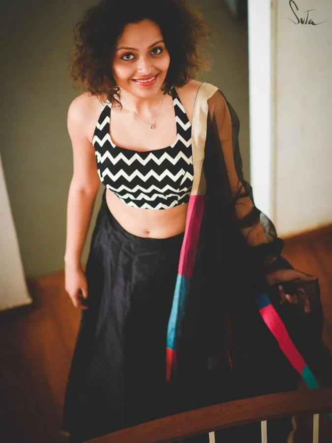 Blabber Black Raw Silk Skirt