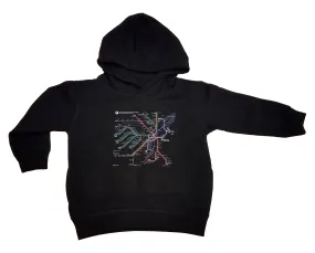 Black Hoodie with MBTA Rapid Transit Map (TODDLER/YOUTH)