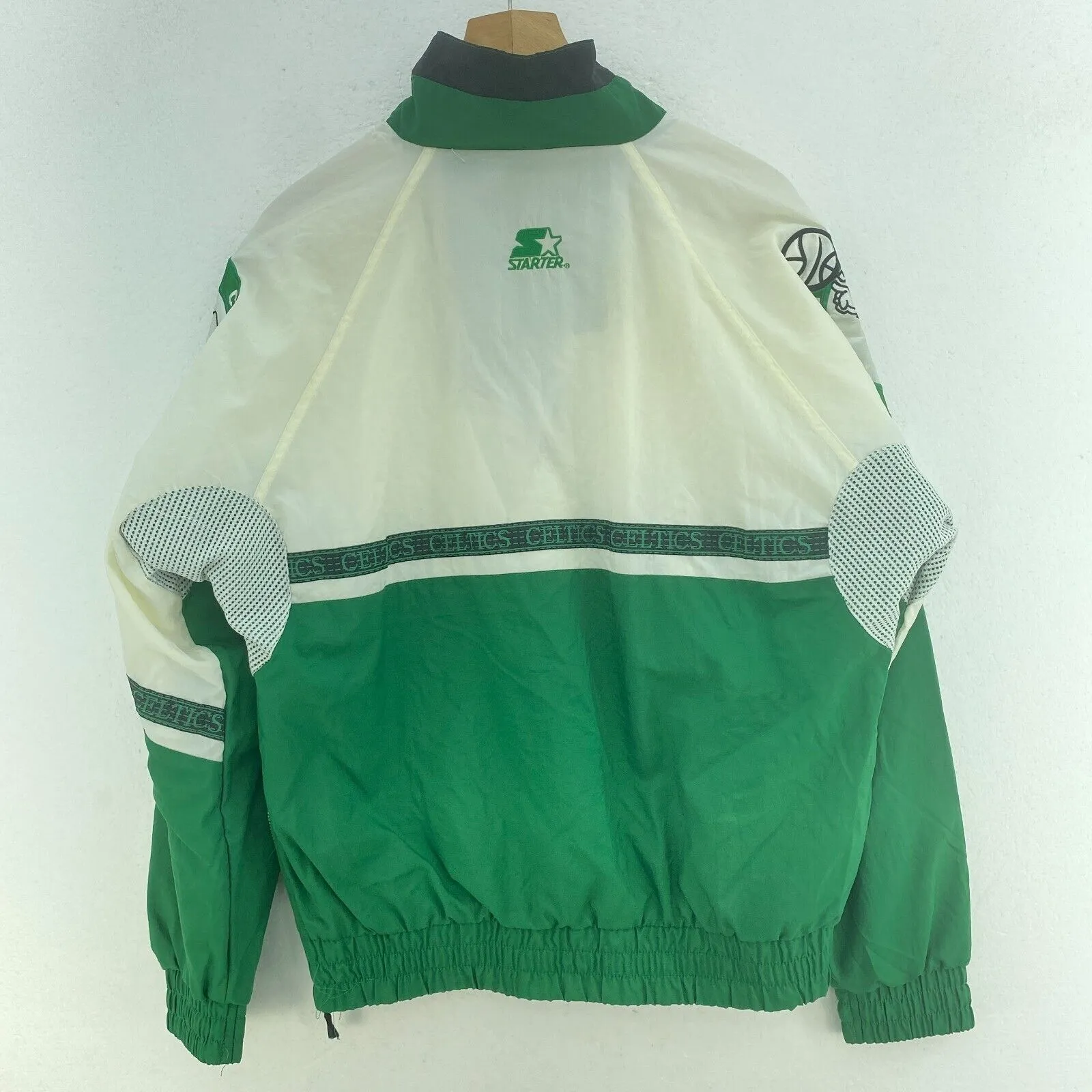 Boston Celtics Embroidered Patch Green Jacket Pullover 1/4 Zip Jacket Size M