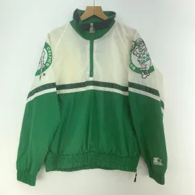Boston Celtics Embroidered Patch Green Jacket Pullover 1/4 Zip Jacket Size M