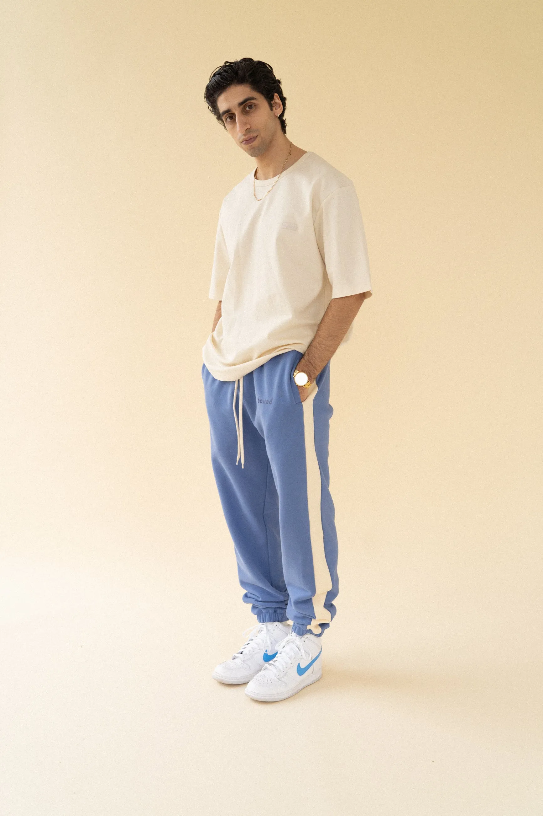 bound 'Carolina Blue' Stripe Joggers