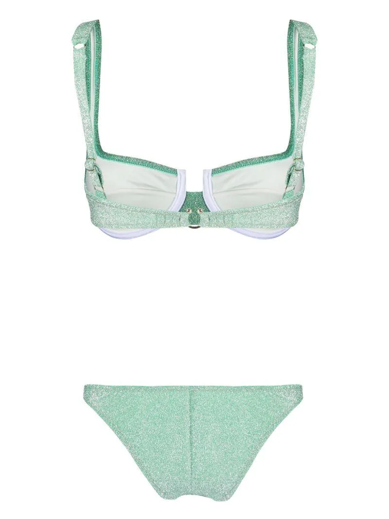 Brigitte Bikini Set in Mint Lurex