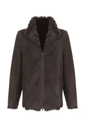 Brown Anthracite Shearling Jacket