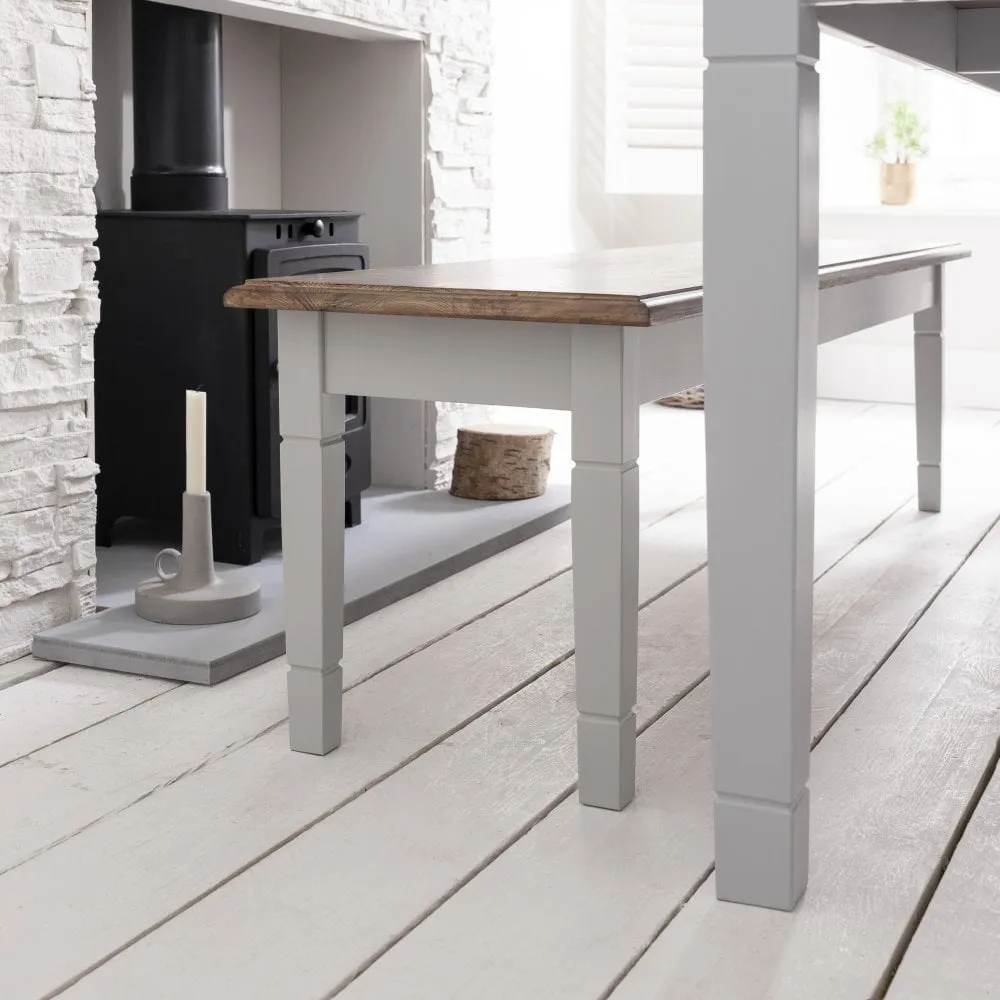 Canterbury Bench in Dark Pine and Grey