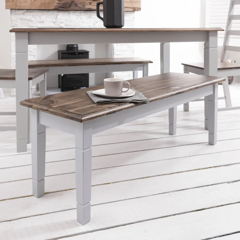 Canterbury Bench in Dark Pine and Grey