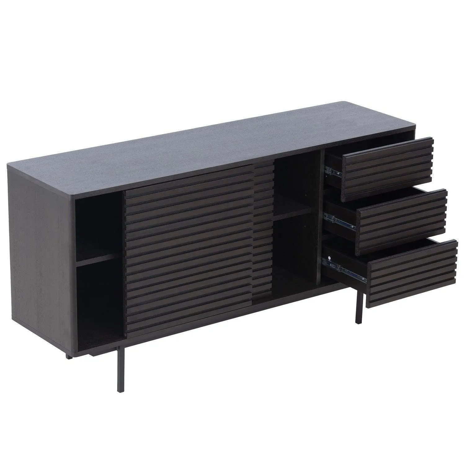 COMBO Mid-Century Sideboard or TV Stand with Storage for Living Room, Kitchen