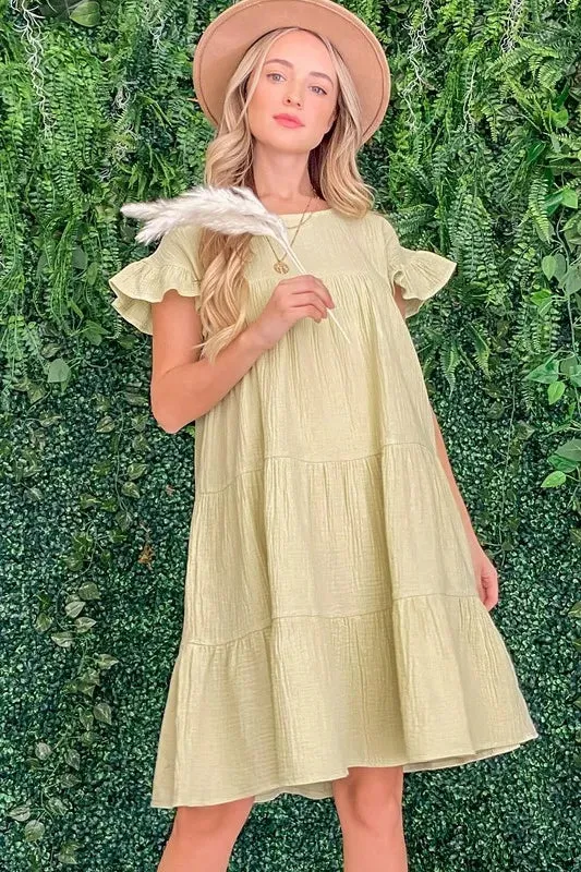 Cotton Gauze Baby Doll Casual Dress