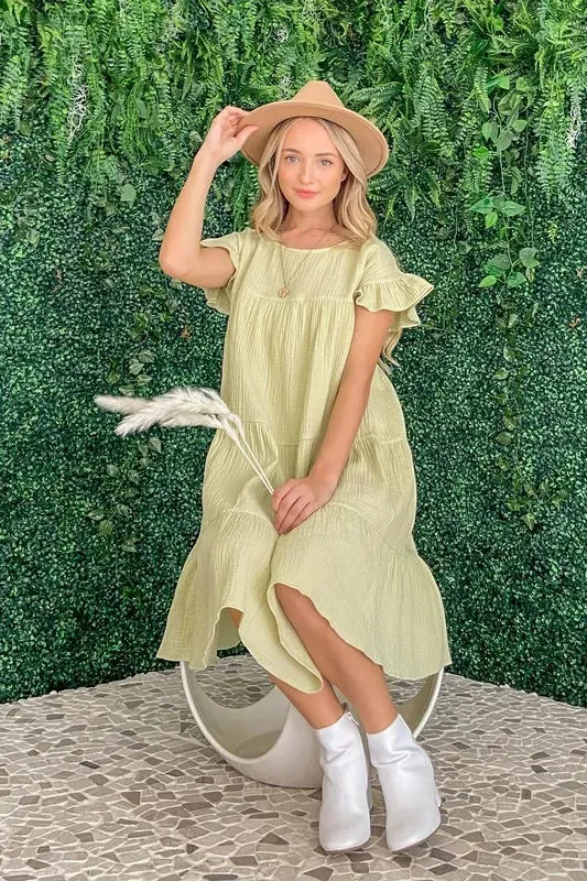 Cotton Gauze Baby Doll Casual Dress