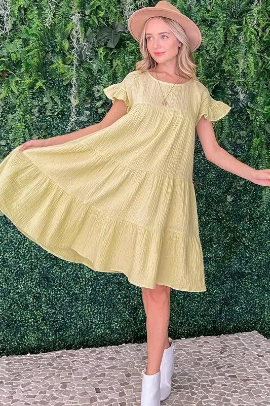 Cotton Gauze Baby Doll Casual Dress