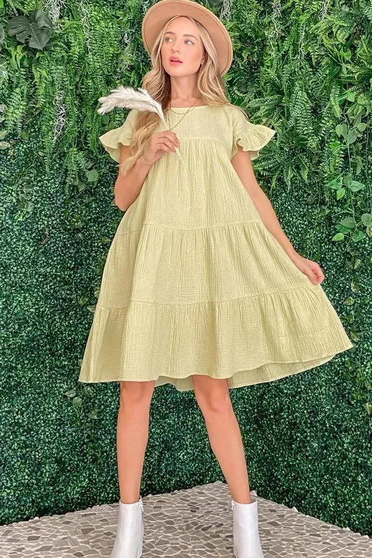 Cotton Gauze Baby Doll Casual Dress