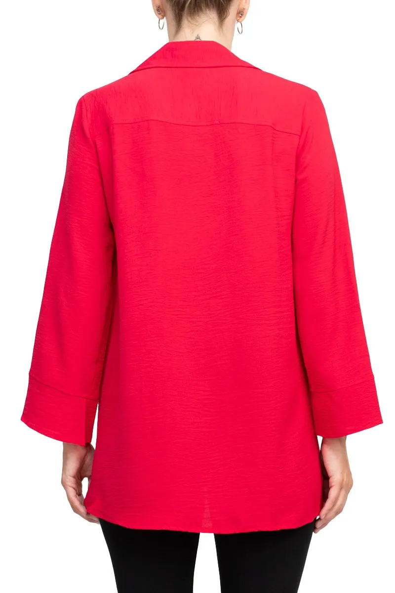 Counterparts Collared 3/4 Sleeve Solid Button Down Shirt by Curated Brands