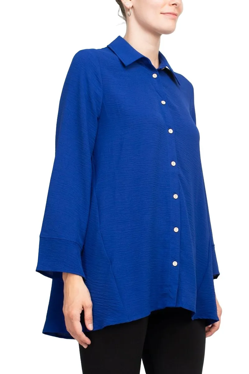 Counterparts Collared 3/4 Sleeve Solid Button Down Shirt by Curated Brands