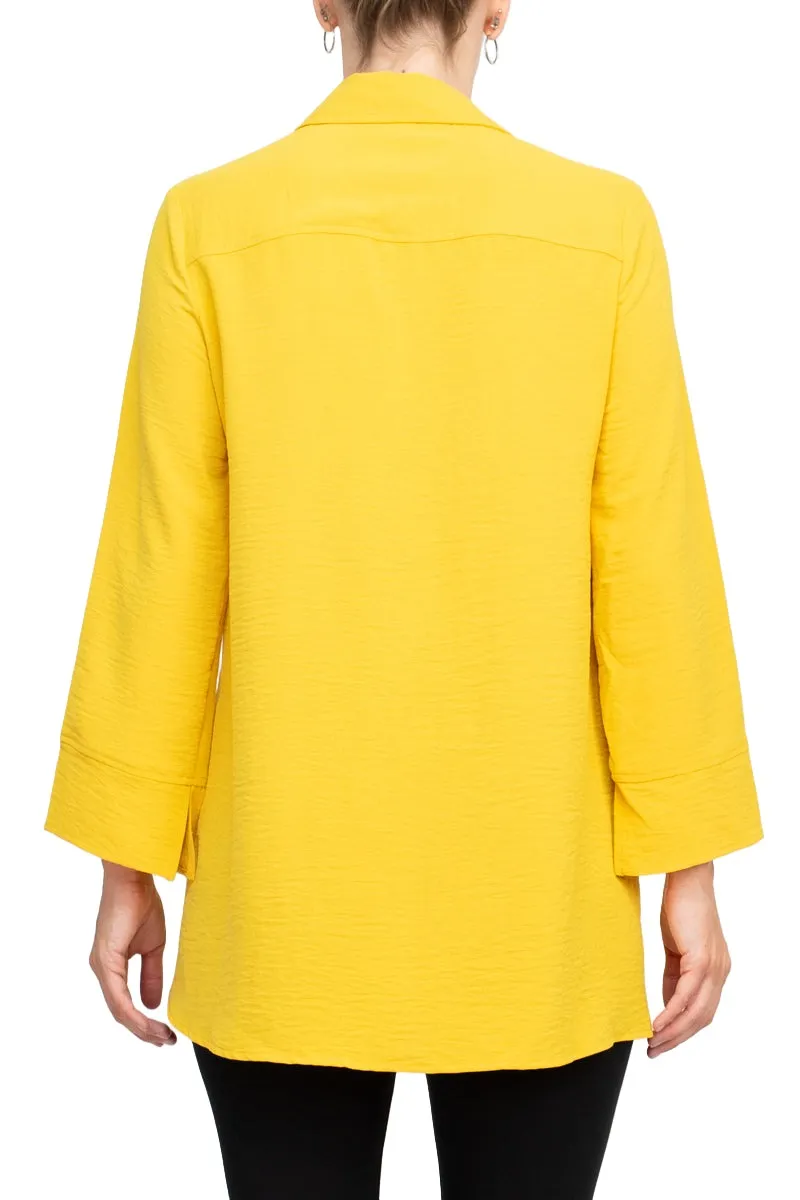 Counterparts Collared 3/4 Sleeve Solid Button Down Shirt by Curated Brands