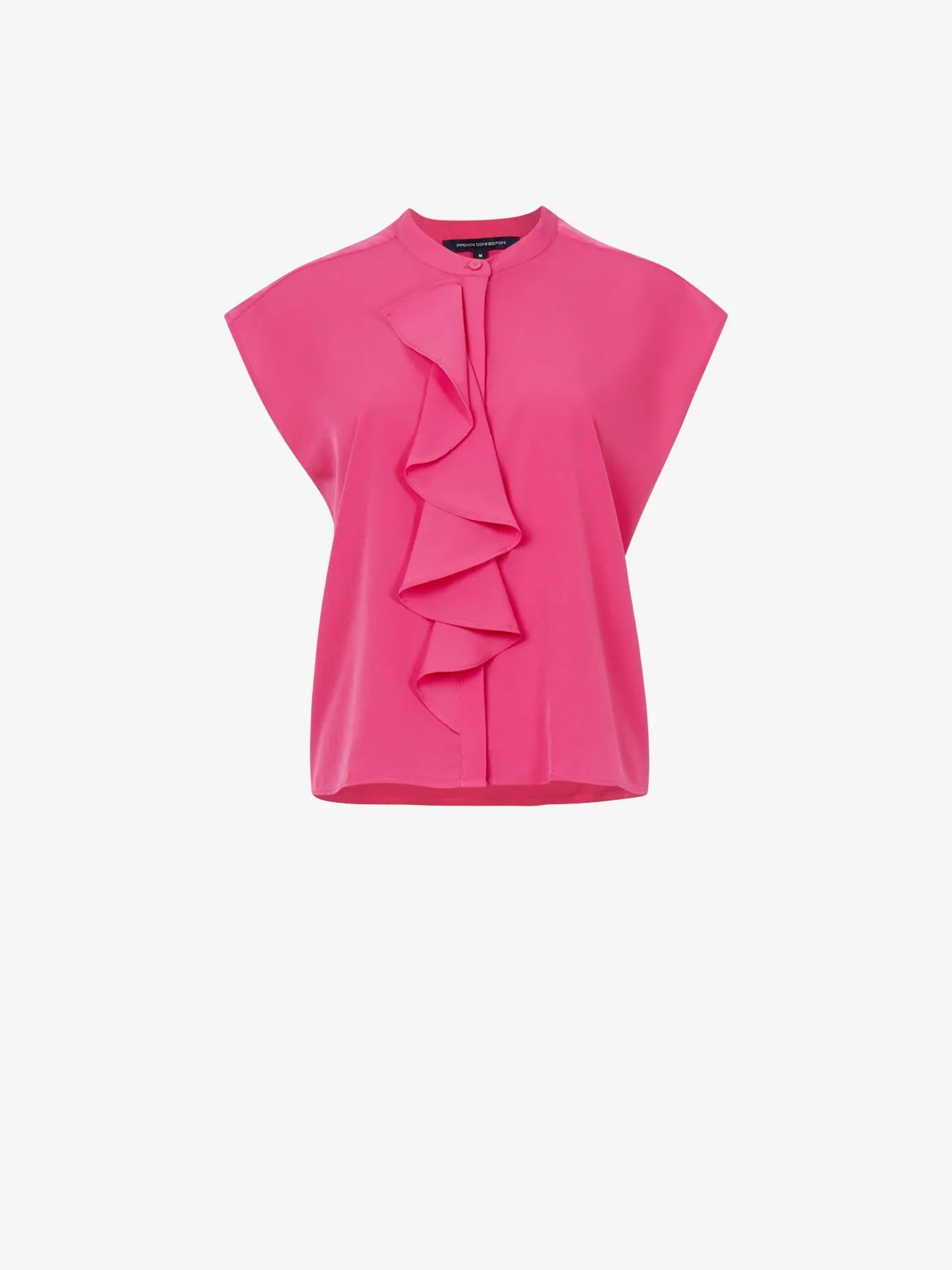 Crepe Light Cropped Ruffle Blouse