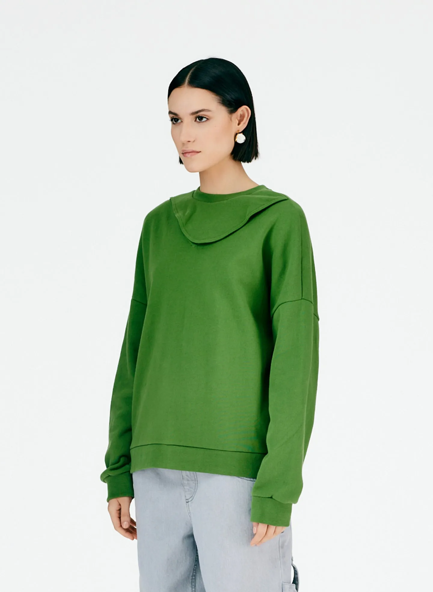 Cutout Dicky Neck Sweatshirt