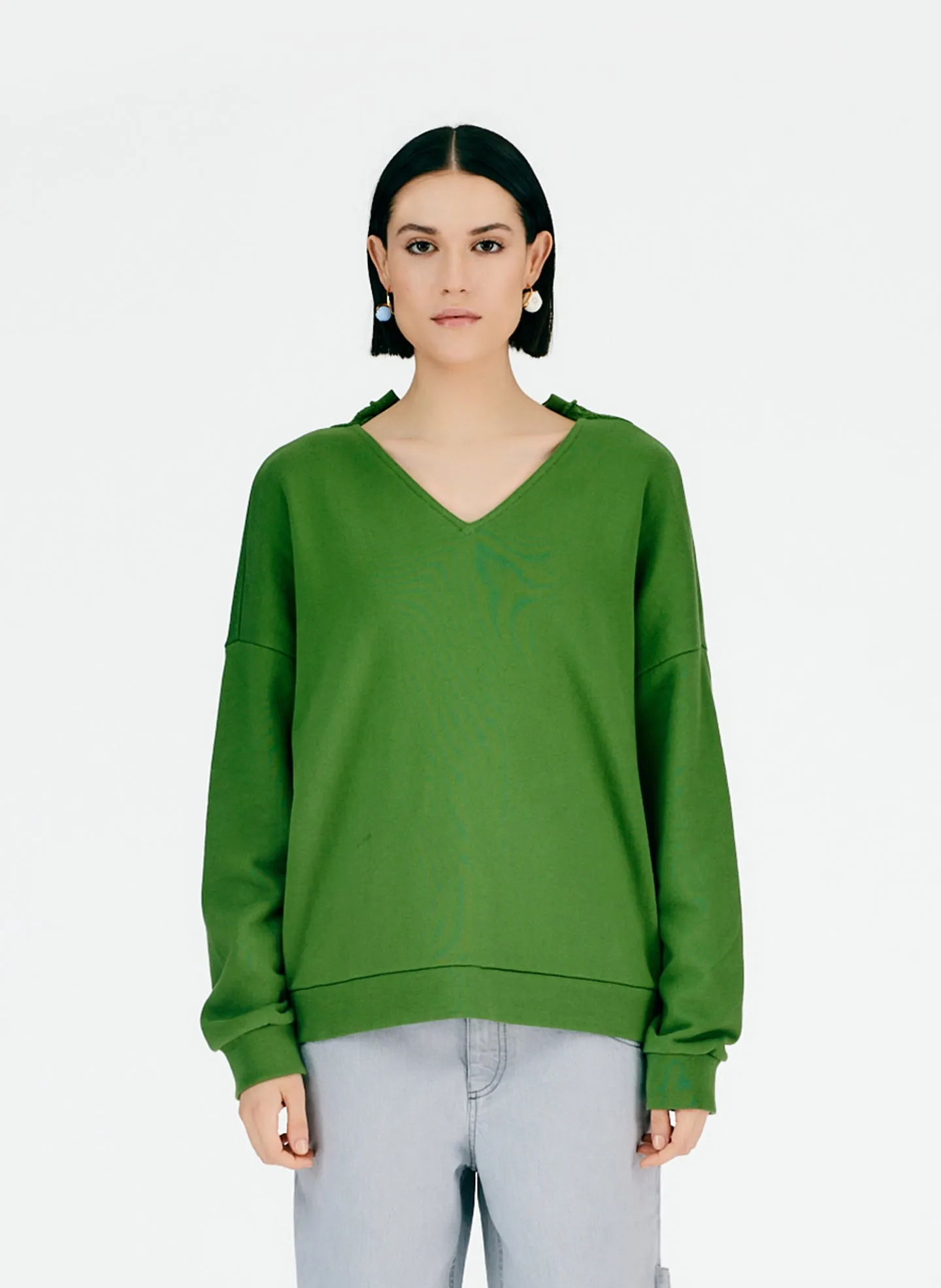 Cutout Dicky Neck Sweatshirt