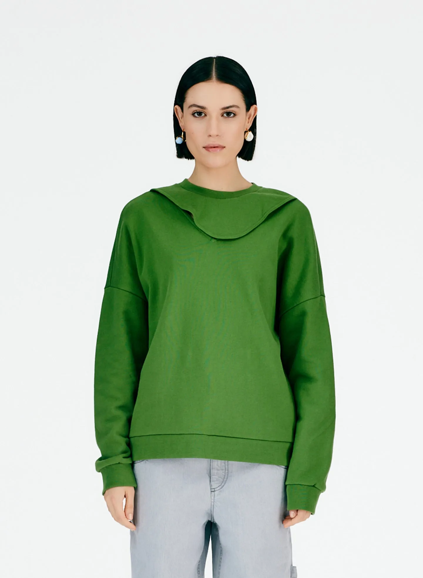 Cutout Dicky Neck Sweatshirt