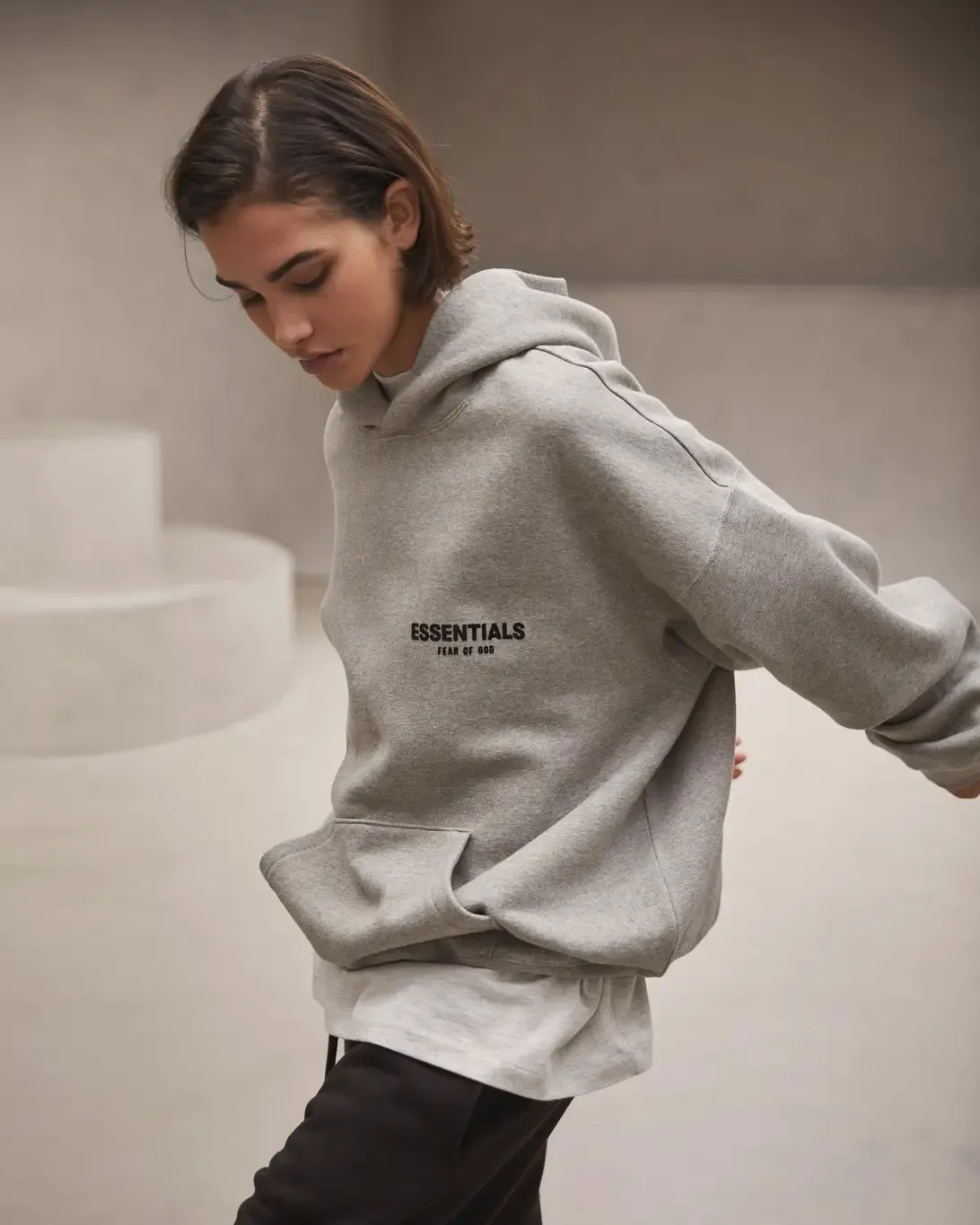 Essentials Dark Heather Oatmeal Hoodie by Fear of God - High-Quality, Comfortable & Stylish