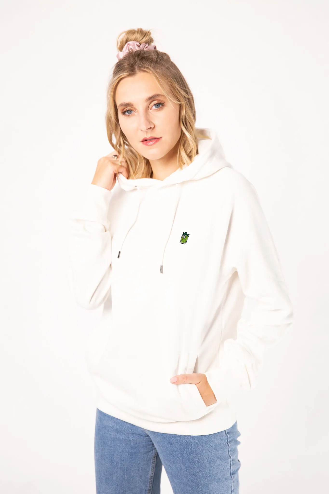 Gin Basil Smash | Bestickter Bio-Baumwoll Frauen Hoodie
