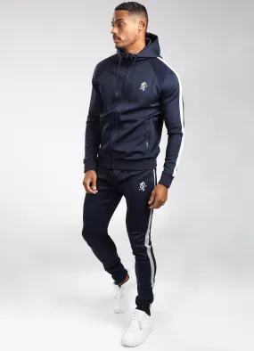 Gym King Basis Poly Tracksuit Set - Navy/Grey Marl